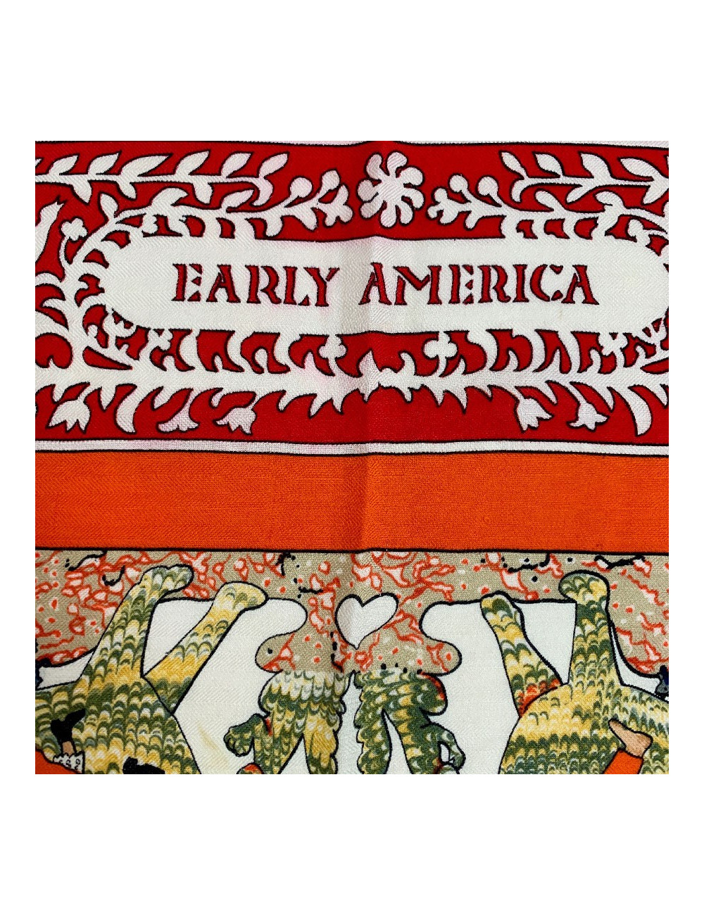 Scarf HERMES cashmere and silk red, white and multi-colored patterns