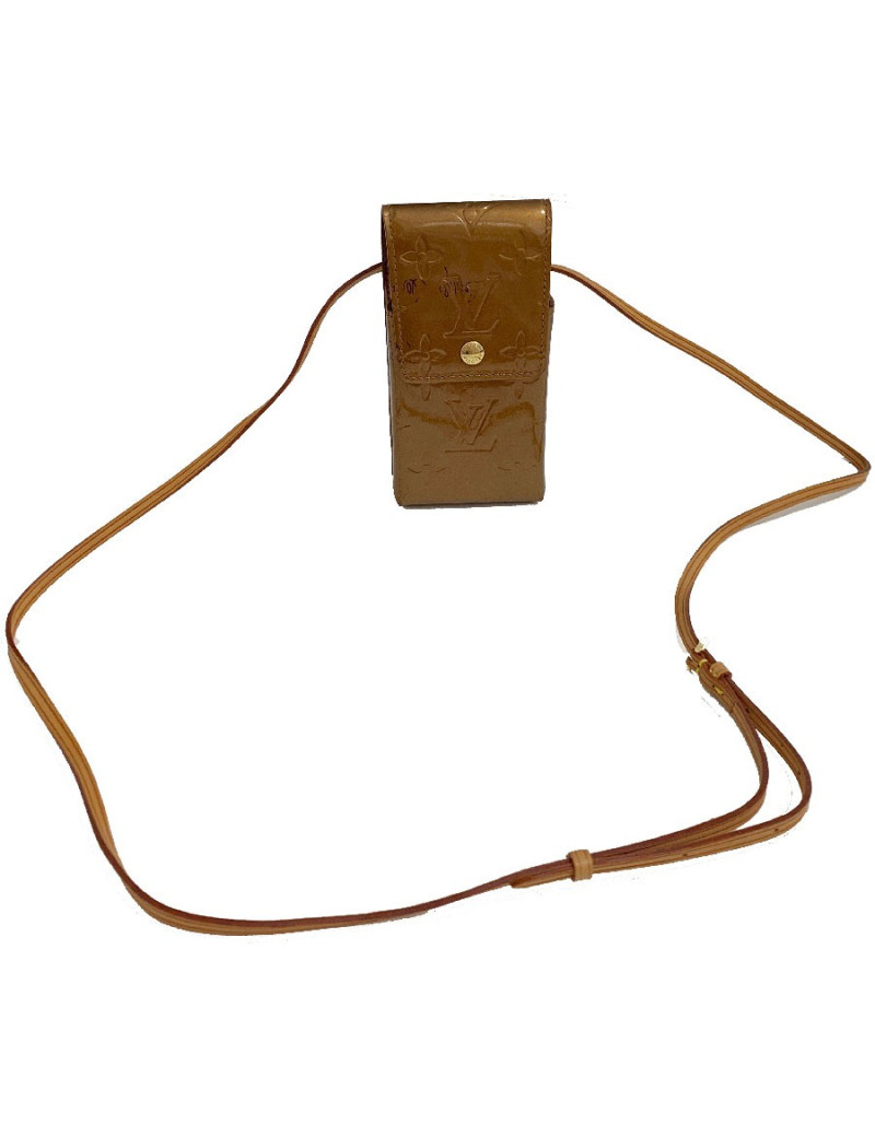 Etui à cigarettes LOUIS VUITTON en cuir monogram vernis bronze