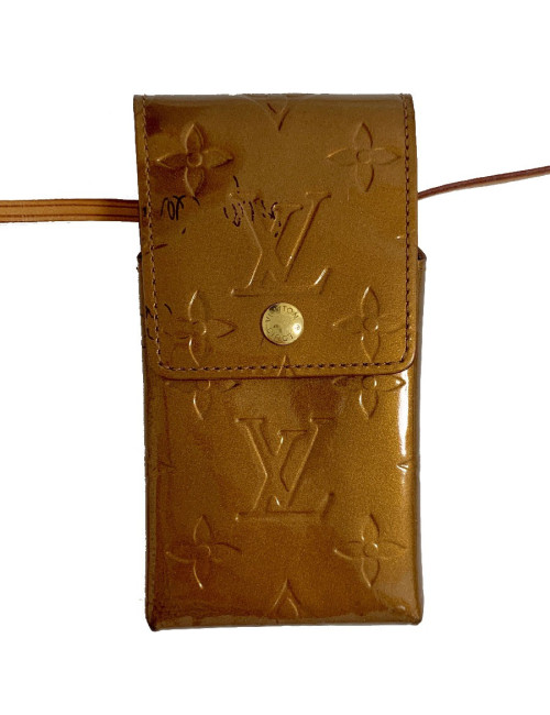 Etui à cigarettes LOUIS VUITTON en cuir monogram vernis bronze