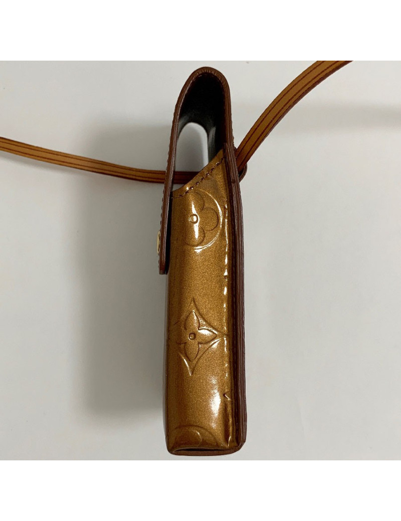 Etui à cigarettes LOUIS VUITTON en cuir monogram vernis bronze