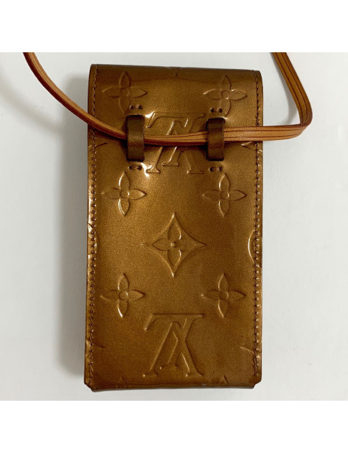 Etui à cigarettes LOUIS VUITTON en cuir monogram vernis bronze