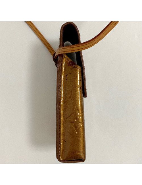 Etui à cigarettes LOUIS VUITTON en cuir monogram vernis bronze