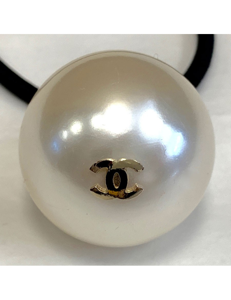 Black hair "Chouchou" CHANEL jewel with Pearl bead
