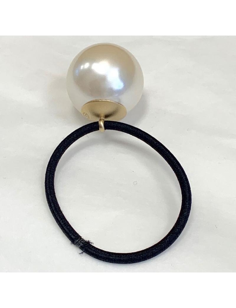 Black hair "Chouchou" CHANEL jewel with Pearl bead