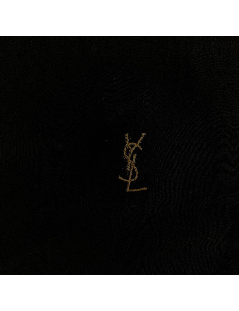 YVES SAINT LAURENT vintage black silk scarf  - Certified Authentic 