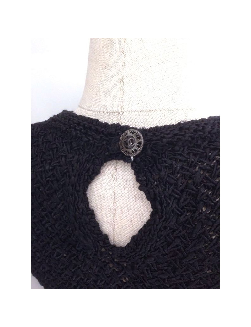 Robe CHANEL noire en crochet