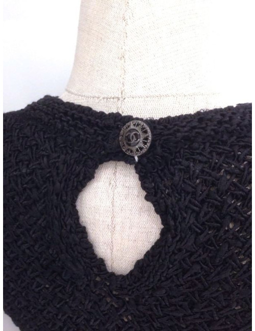 Robe CHANEL noire en crochet T36