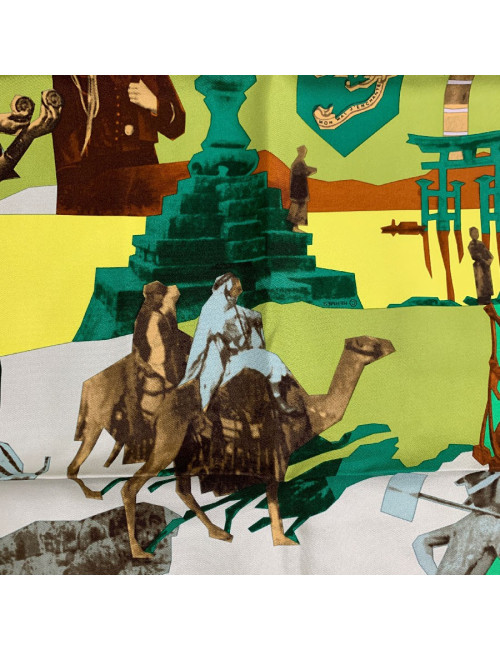 Carré HERMES "pierre Loti ou l'âme voyageuse" soie 100%