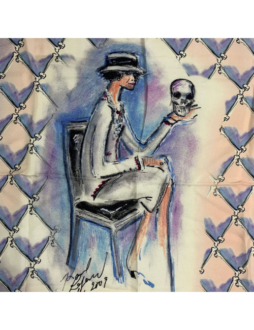 Foulard CHANEL Coco en soie ivoire édition limitée