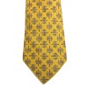 Cravate HERMES jaune en soie motif fers à cheval