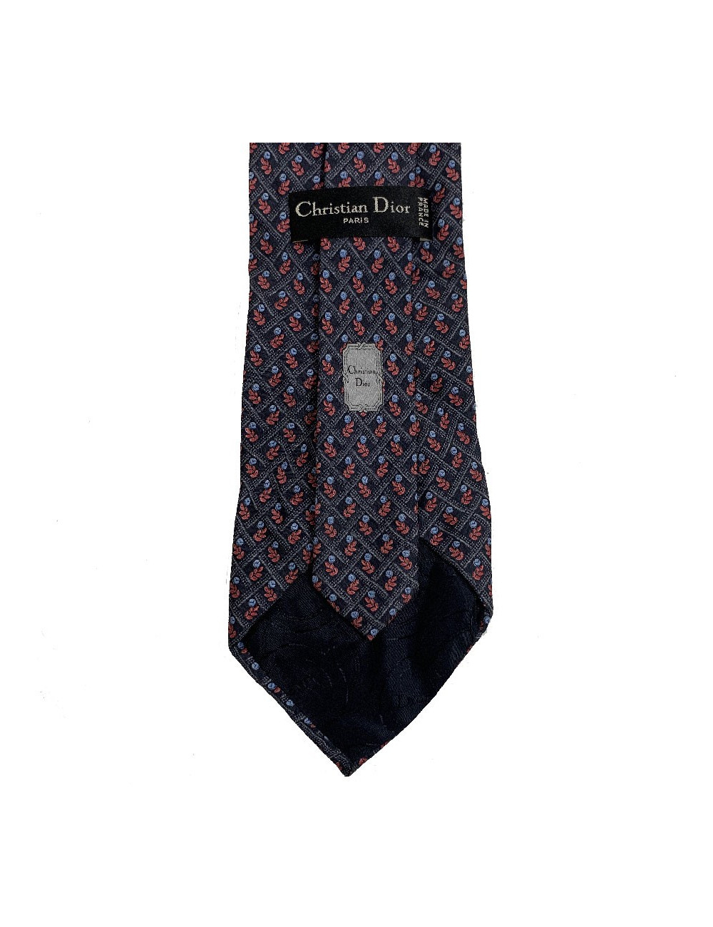 Cravate CHRISTIAN DIOR vintage en soie bleue