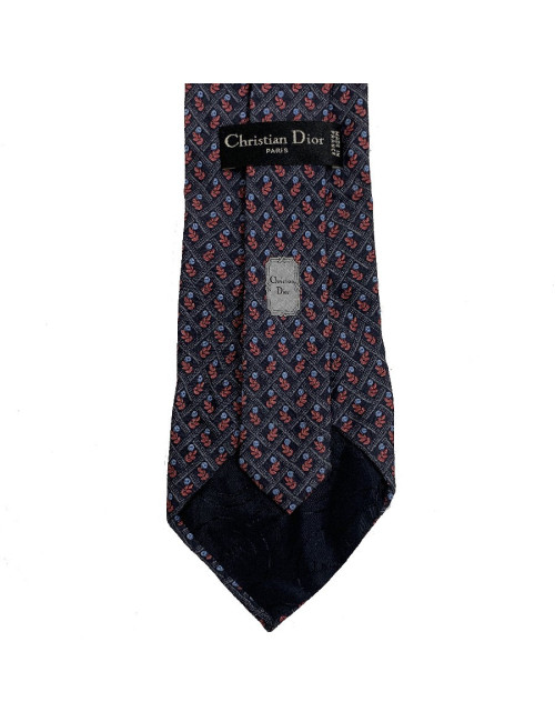 Cravate CHRISTIAN DIOR vintage en soie bleue