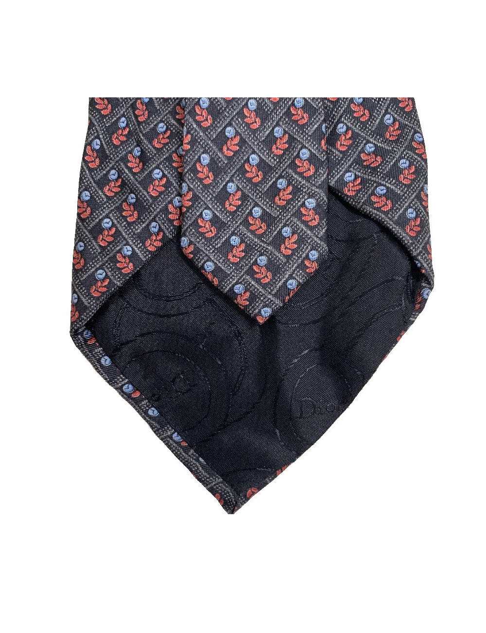 Cravate CHRISTIAN DIOR vintage en soie bleue