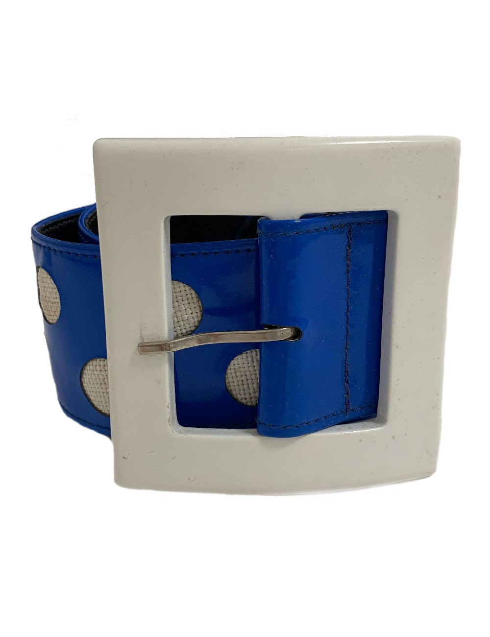 Ceinture JEAN LOUIS SCHERRER Vintage en vinyl bleu 