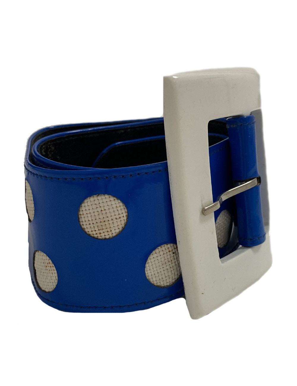 Ceinture JEAN LOUIS SCHERRER Vintage en vinyl bleu 
