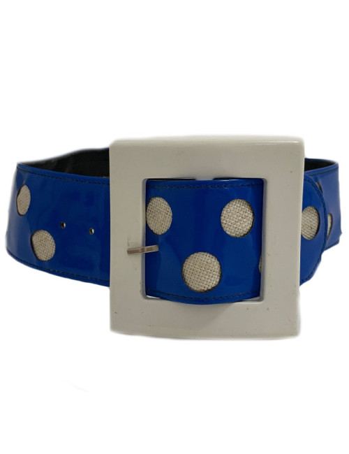 Ceinture JEAN LOUIS SCHERRER Vintage en vinyl bleu 