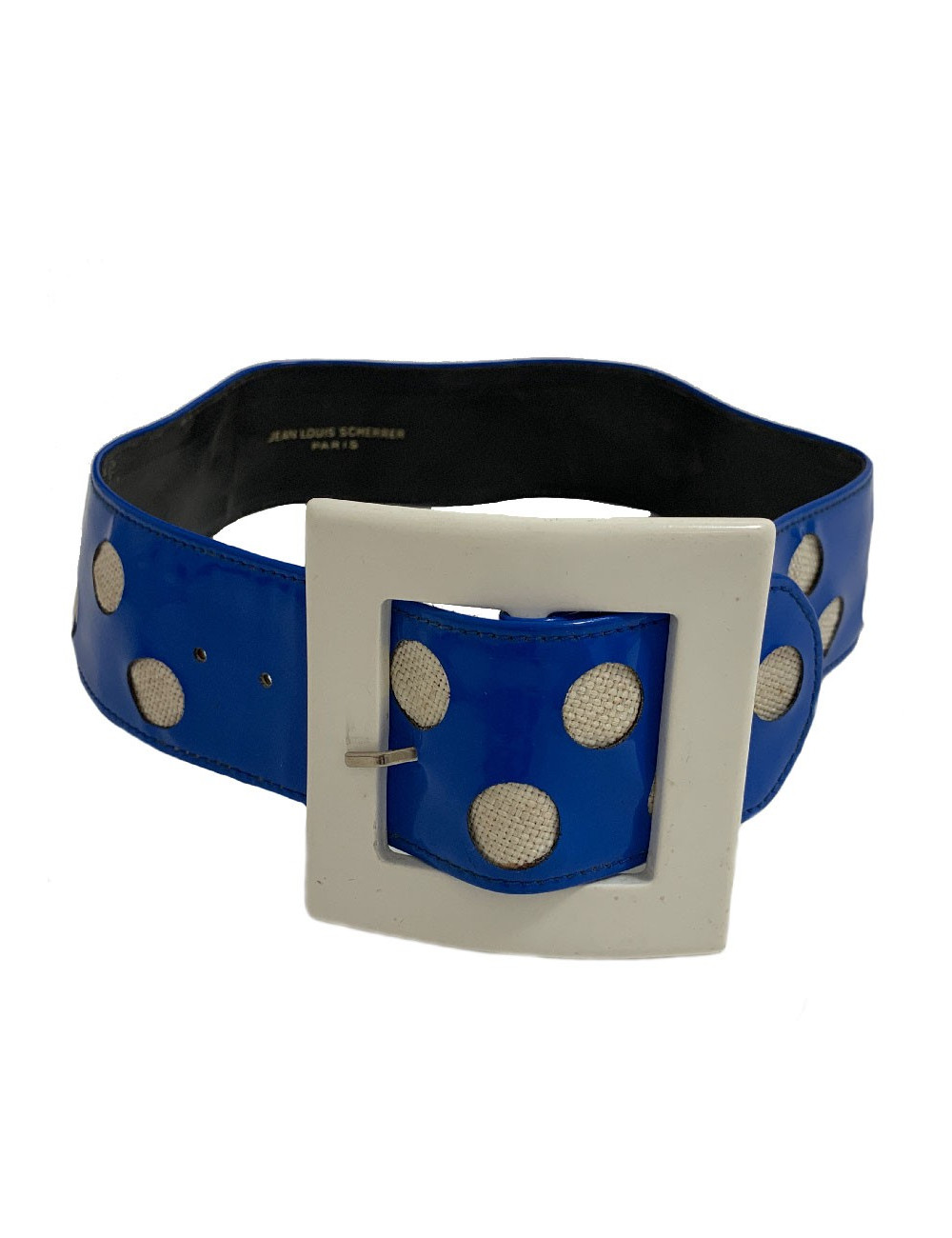 Ceinture JEAN LOUIS SCHERRER Vintage en vinyl bleu 