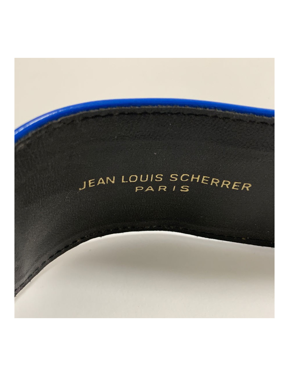 Ceinture JEAN LOUIS SCHERRER Vintage en vinyl bleu 