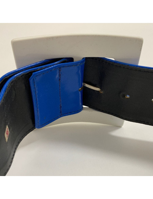 Ceinture JEAN LOUIS SCHERRER Vintage en vinyl bleu 