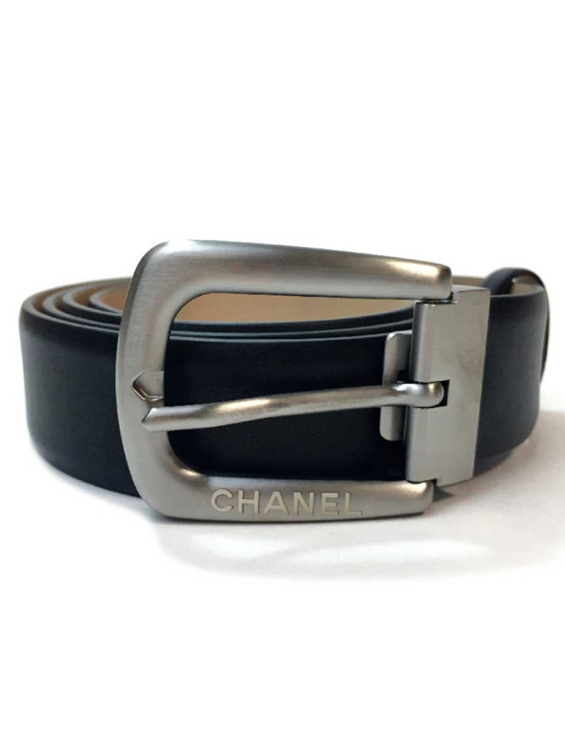 Ceinture T 95 CHANEL en cuir noir