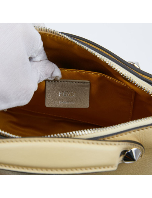 Sac FENDI jaune pale et strass