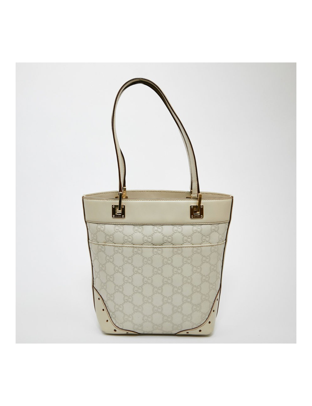 Sac seau GUCCI cuir beige