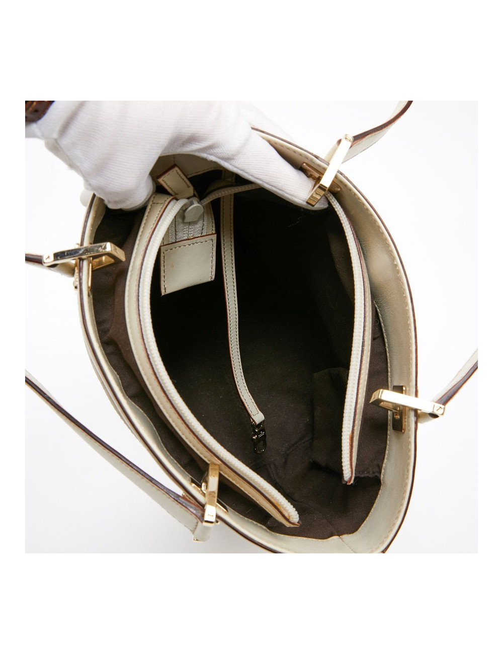 Sac seau GUCCI cuir beige