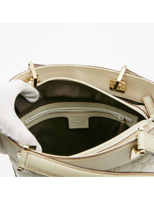 Sac seau GUCCI cuir beige