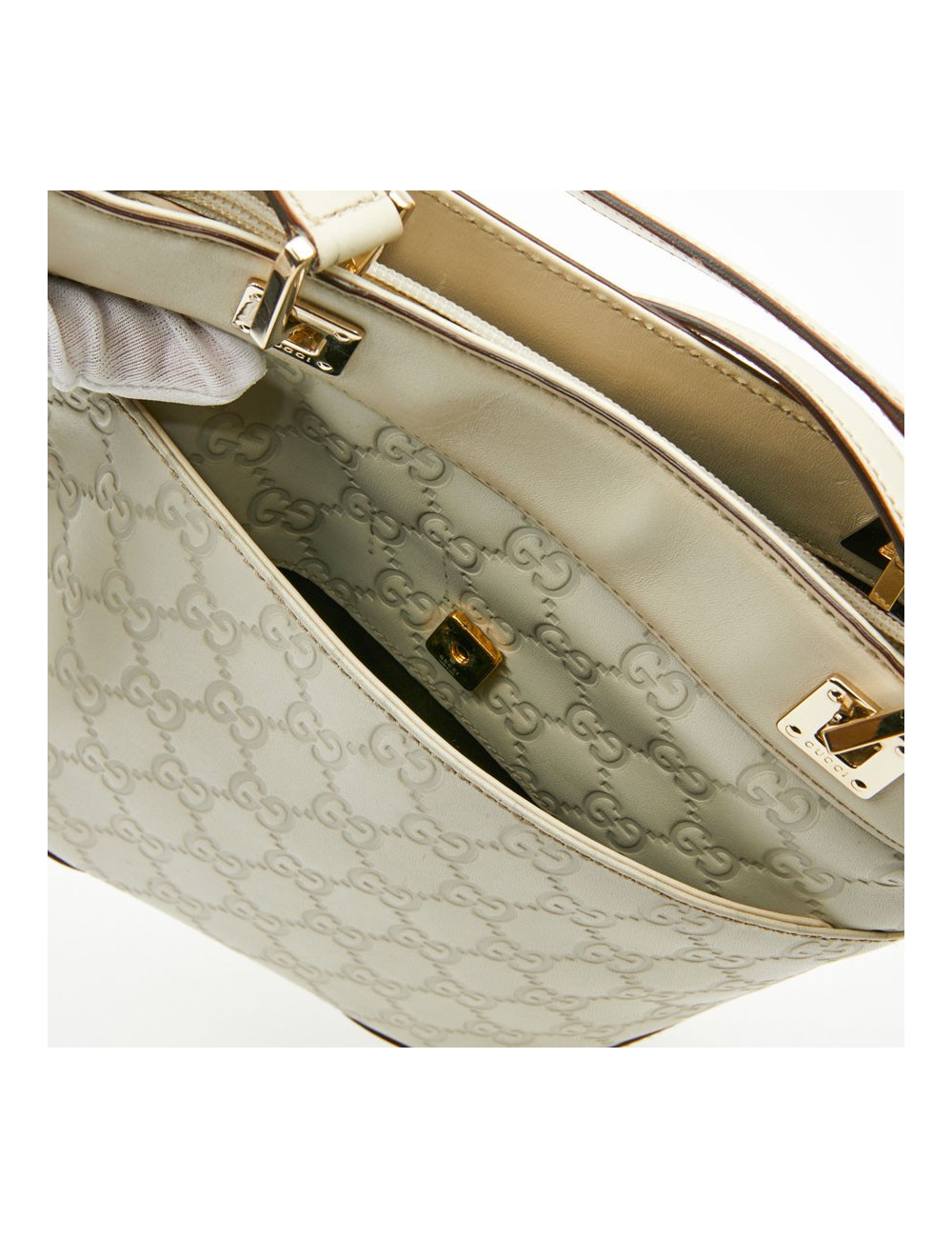 Sac seau GUCCI cuir beige
