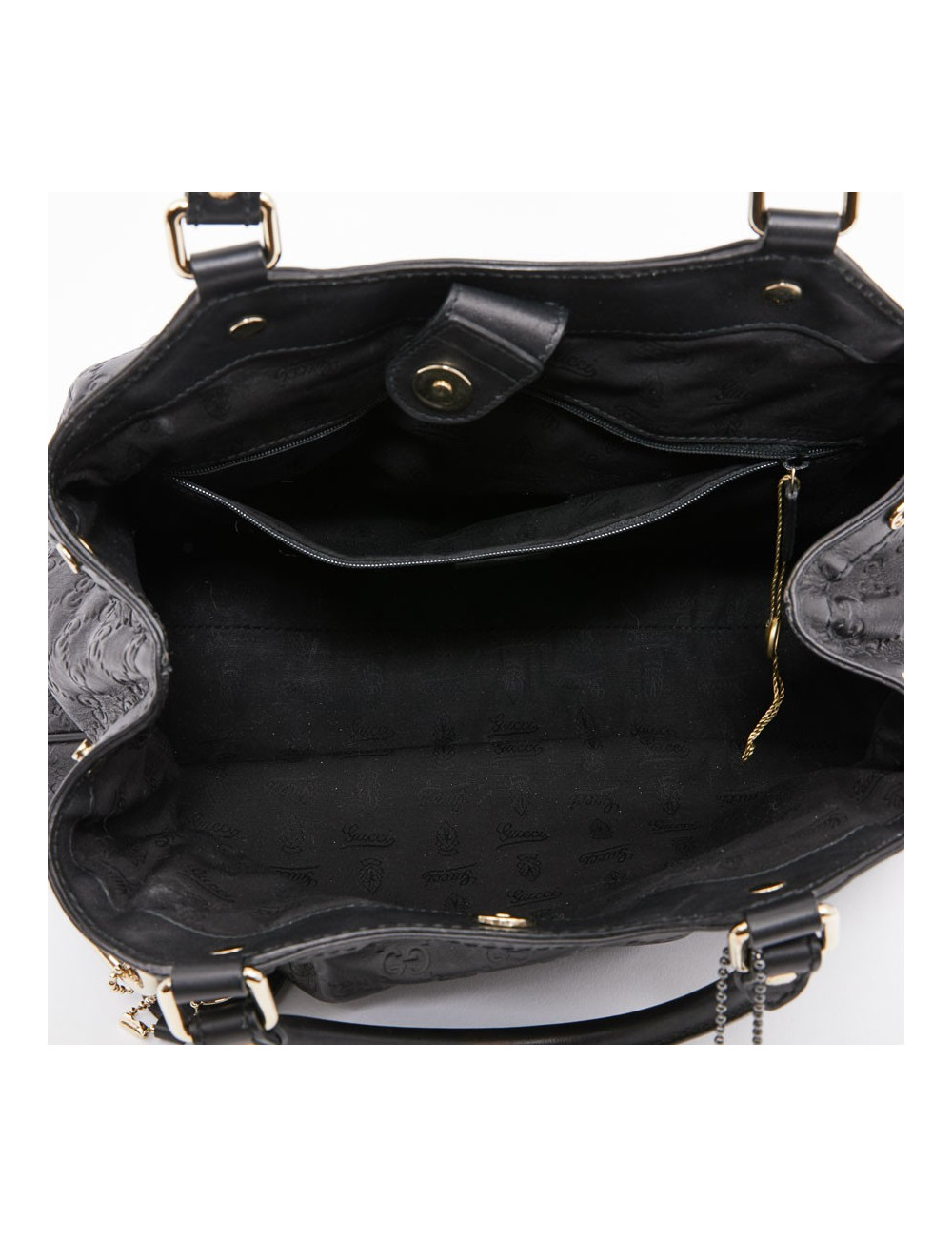 Sac GUCCI noir cuir embossé