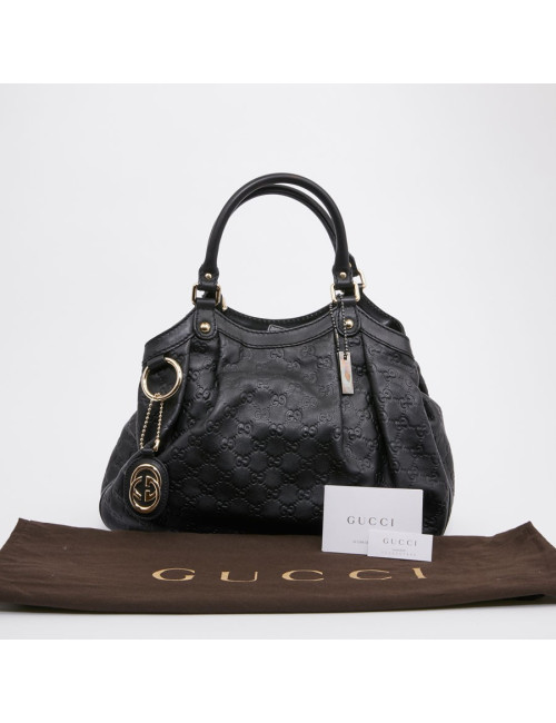 Sac GUCCI noir cuir embossé