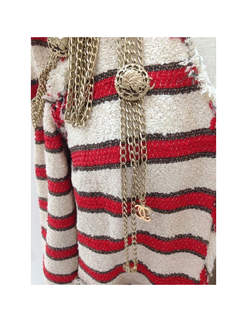 Veste CHANEL en tweed et chaînes T 