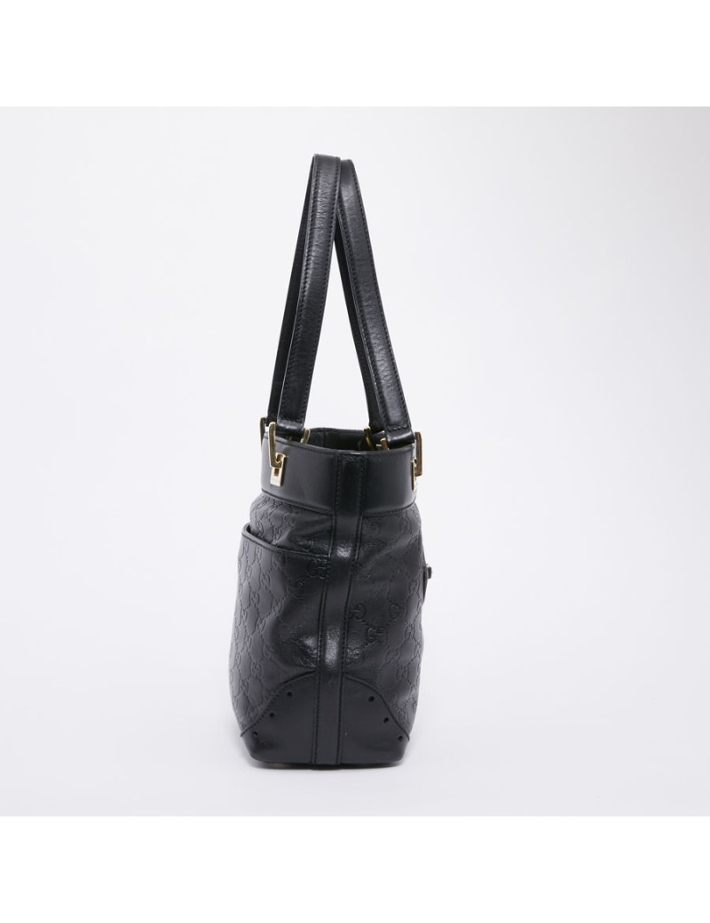 Sac seau GUCCI cuir noir et toile camouflage