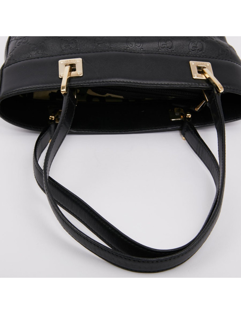 Sac seau GUCCI cuir noir et toile camouflage