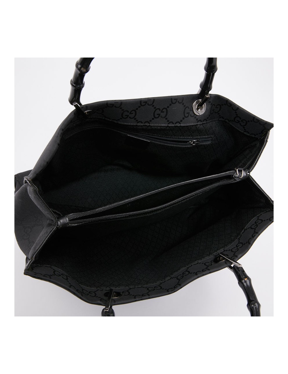 Sac GUCCI "Bamboo" toile monogramme noire