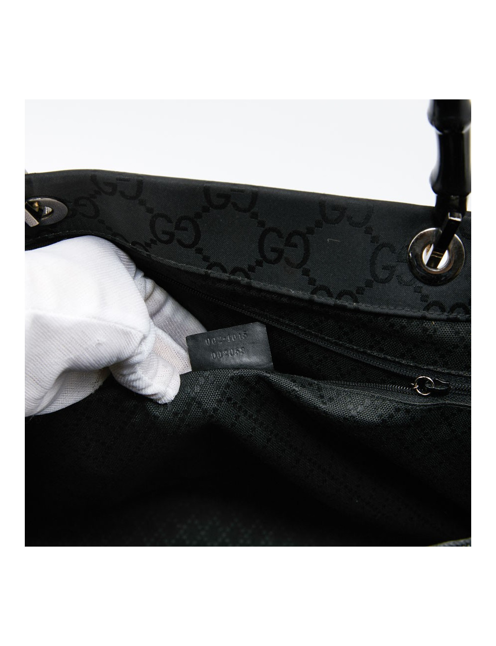 Sac GUCCI "Bamboo" toile monogramme noire