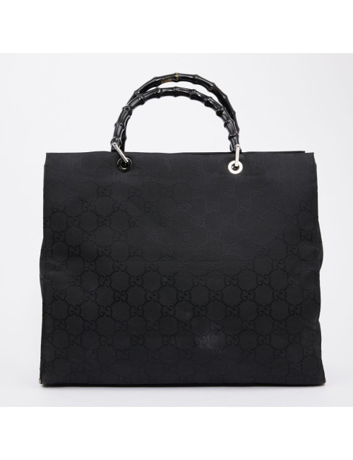 Sac GUCCI "Bamboo" toile monogramme noire