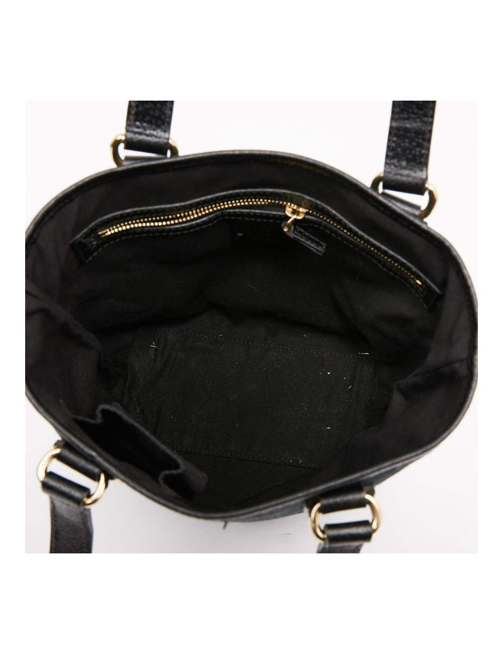 Sac seau GUCCI cuir grainé noir