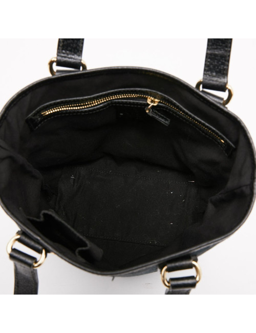 Sac seau GUCCI cuir grainé noir