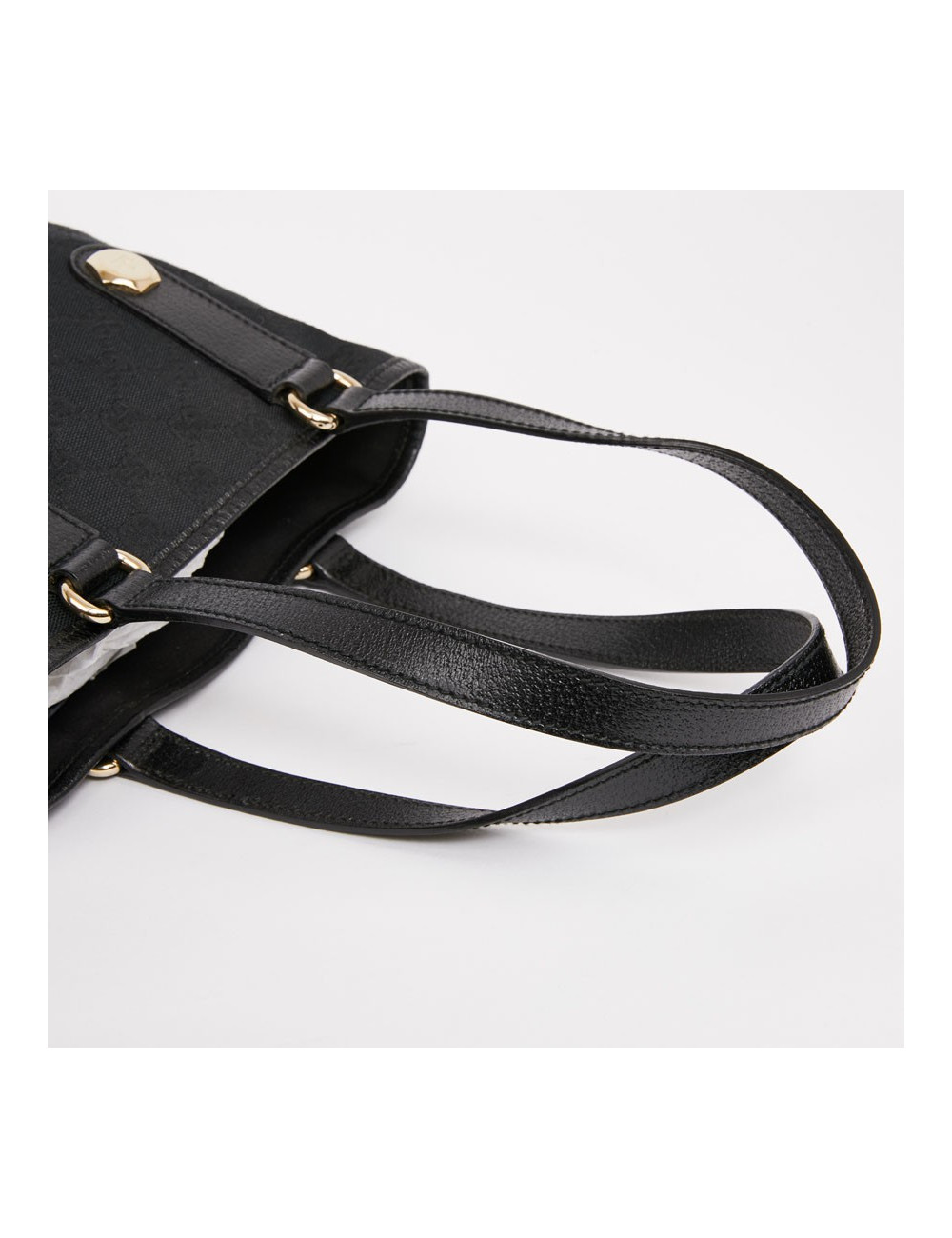 Sac seau GUCCI cuir grainé noir