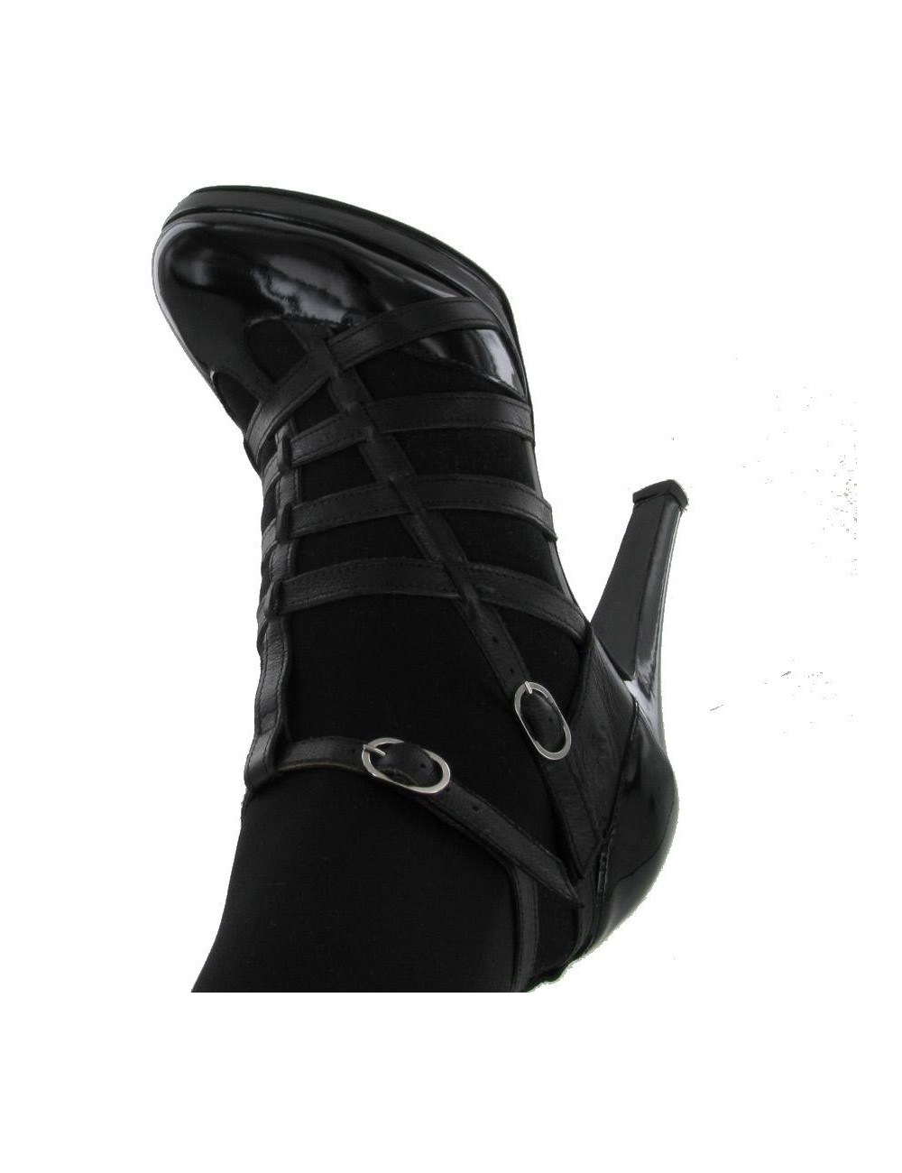 Escarpins CHANEL cuir et vernis noir T39