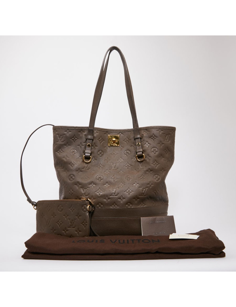 Sac cabas citadine LOUIS VUITTON cuir empreinte marron 