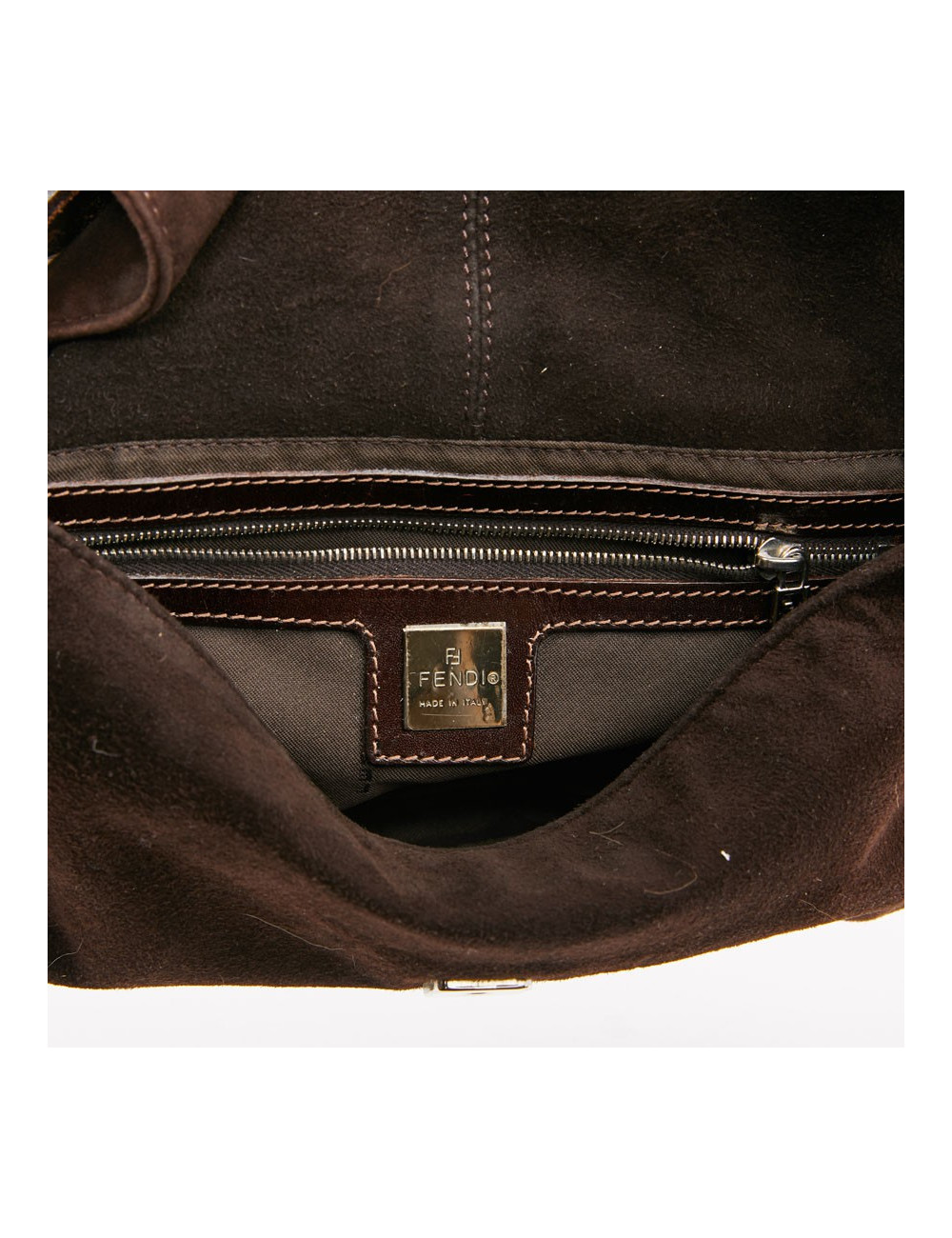 Sac FENDI en veau velours marron