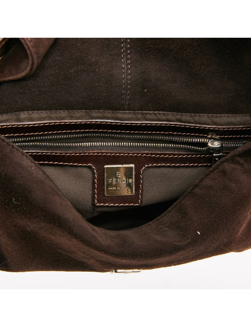 Sac Baguette FENDI Mamma en daim marron