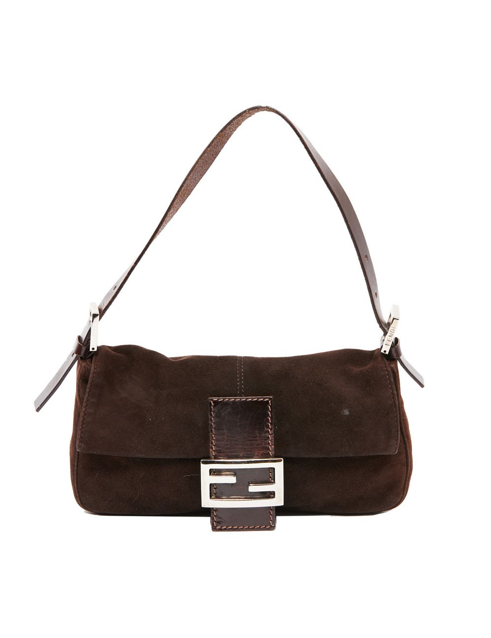 Sac Baguette FENDI Mamma en daim marron