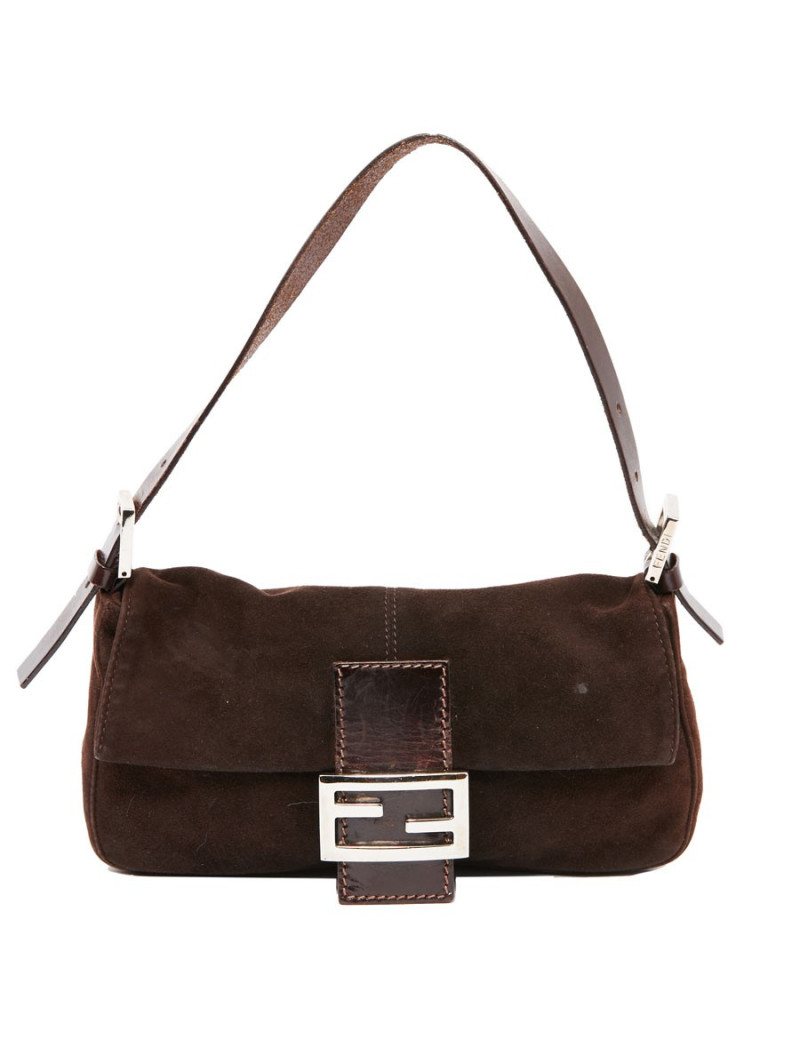 Sac Baguette FENDI Mamma en daim marron