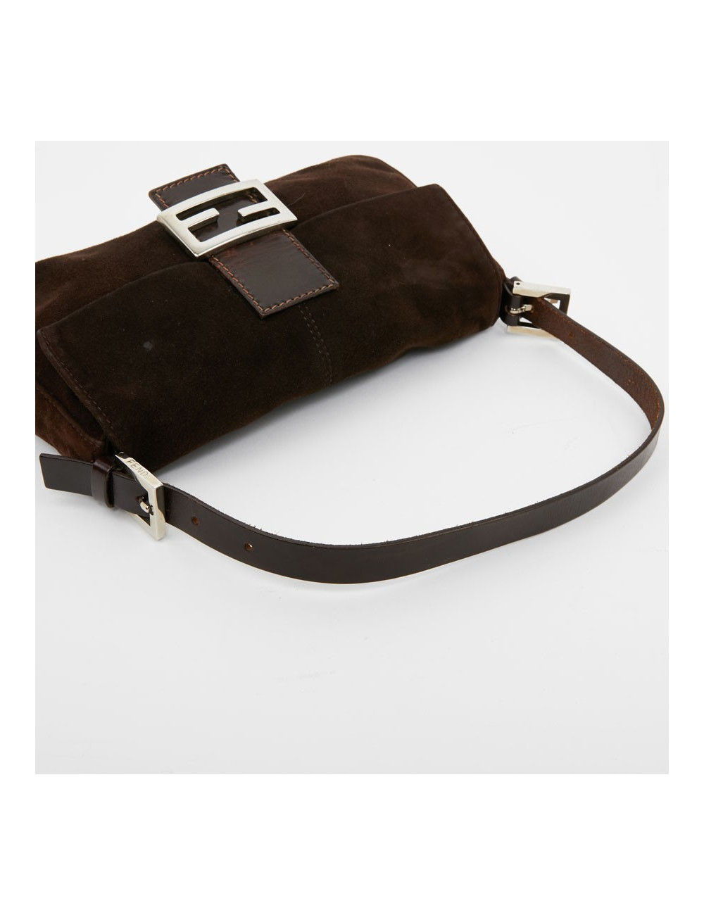 Sac Baguette FENDI Mamma en daim marron