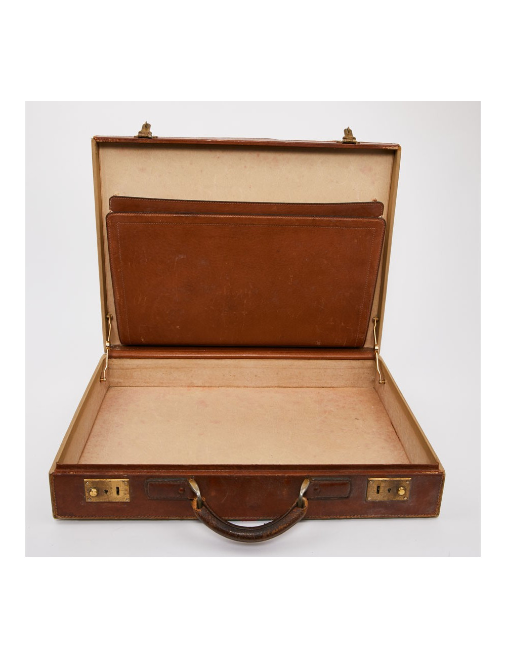 Attaché case GUCCI vintage toile et cuir beige