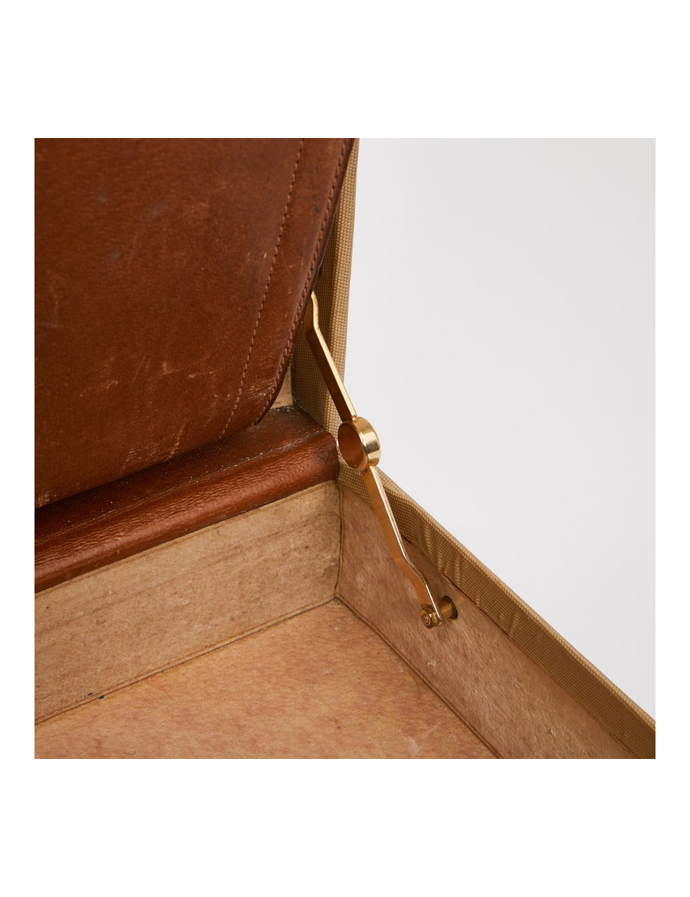 Attaché case GUCCI vintage toile et cuir beige