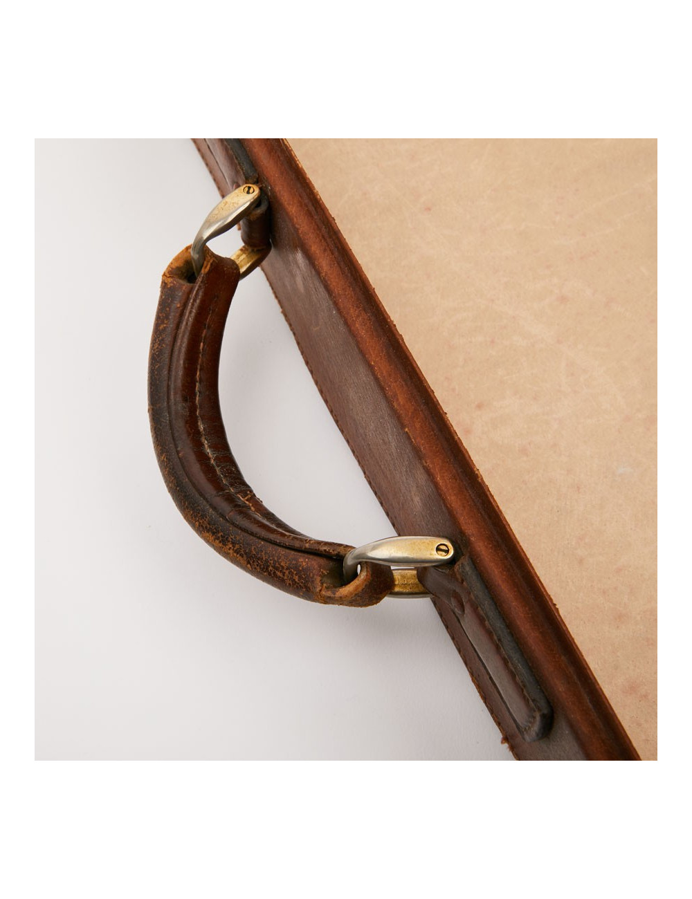 Attaché case GUCCI vintage toile et cuir beige